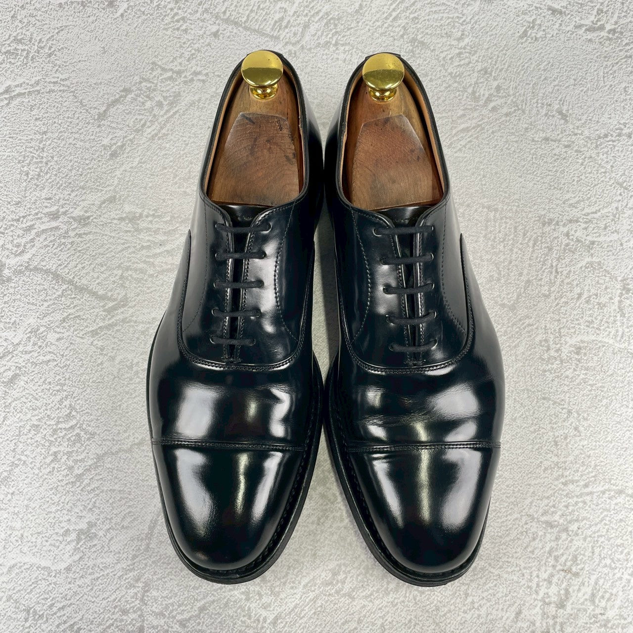 【美品】Church's チャーチ CONSUL コンサル ストレート 内羽根 ポリッシュドバインダーカーフ 黒 ブラック UK6 / 24.5cm【W3487】