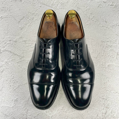 【美品】Church's チャーチ CONSUL コンサル ストレート 内羽根 ポリッシュドバインダーカーフ 黒 ブラック UK6 / 24.5cm【W3487】