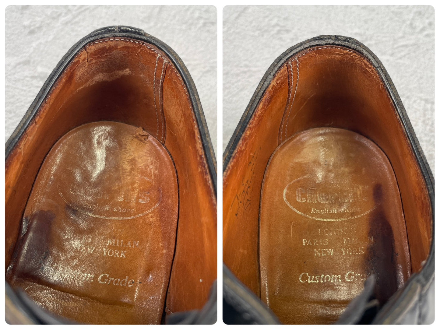 【4都市】Church's チャーチ SHANNON シャノン 224ラスト プレーン 外羽根 茶芯 旧チャーチ 黒 ブラック UK7 / 25.5cm相当【W3485】