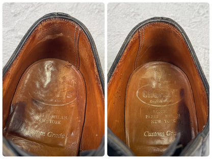 【4都市】Church's チャーチ SHANNON シャノン 224ラスト プレーン 外羽根 茶芯 旧チャーチ 黒 ブラック UK7 / 25.5cm相当【W3485】