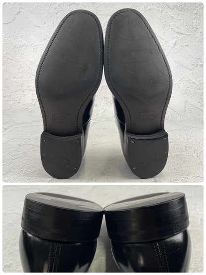 【美品】Church's チャーチ CONSUL コンサル ストレート 内羽根 ポリッシュドバインダーカーフ 黒 ブラック UK6 / 24.5cm【W3487】