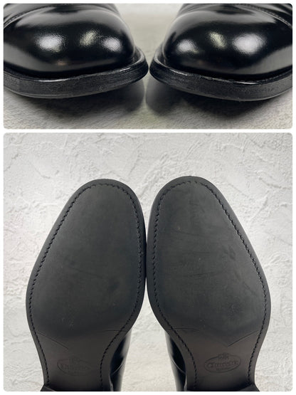 【美品】Church's チャーチ CONSUL コンサル ストレート 内羽根 ポリッシュドバインダーカーフ 黒 ブラック UK6 / 24.5cm【W3487】
