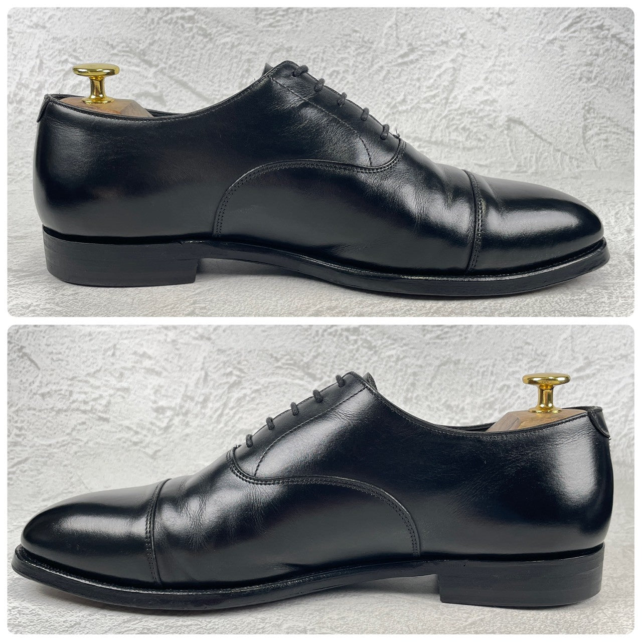 【良品】CROCKETT&JONES クロケット&ジョーンズ AUDLEY オードリー ストレート 内羽根 ハンドグレードライン 黒 ブラック UK7 / 25.5cm【W3484】