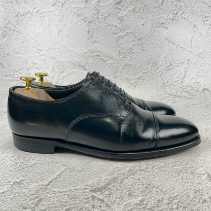 【良品】CROCKETT&JONES クロケット&ジョーンズ AUDLEY オードリー ストレート 内羽根 ハンドグレードライン 黒 ブラック UK7 / 25.5cm【W3484】