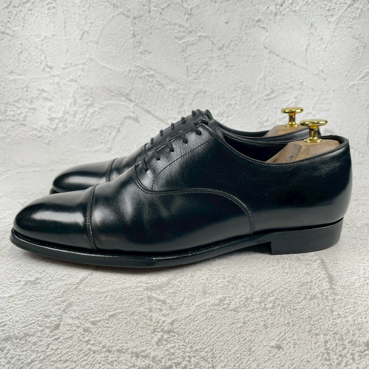 【良品】CROCKETT&JONES クロケット&ジョーンズ AUDLEY オードリー ストレート 内羽根 ハンドグレードライン 黒 ブラック UK7 / 25.5cm【W3484】