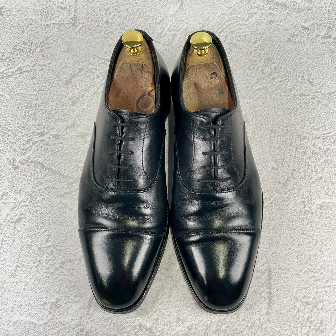 【良品】CROCKETT&JONES クロケット&ジョーンズ AUDLEY オードリー ストレート 内羽根 ハンドグレードライン 黒 ブラック UK7 / 25.5cm【W3484】