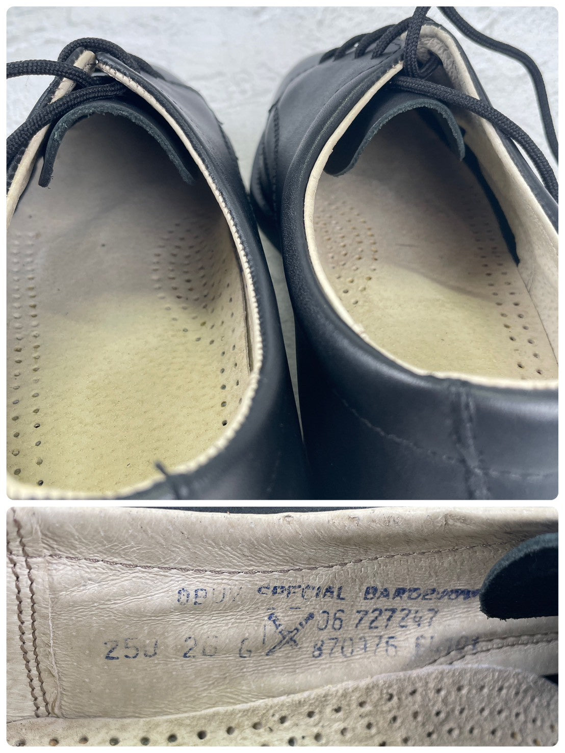 【デッドストック 極美品】CZECH MILITARY チェコ軍 POSTMAN TYPE LEATHER SHOES ポストマンタイプ プレーン 外羽根 黒 ブラック 表記25.0cm / 着用感 UK5.5~6 / 24~24.5cm相当【W3493】