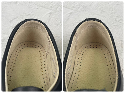 【デッドストック 極美品】CZECH MILITARY チェコ軍 POSTMAN TYPE LEATHER SHOES ポストマンタイプ プレーン 外羽根 黒 ブラック 表記25.0cm / 着用感 UK5.5~6 / 24~24.5cm相当【W3493】