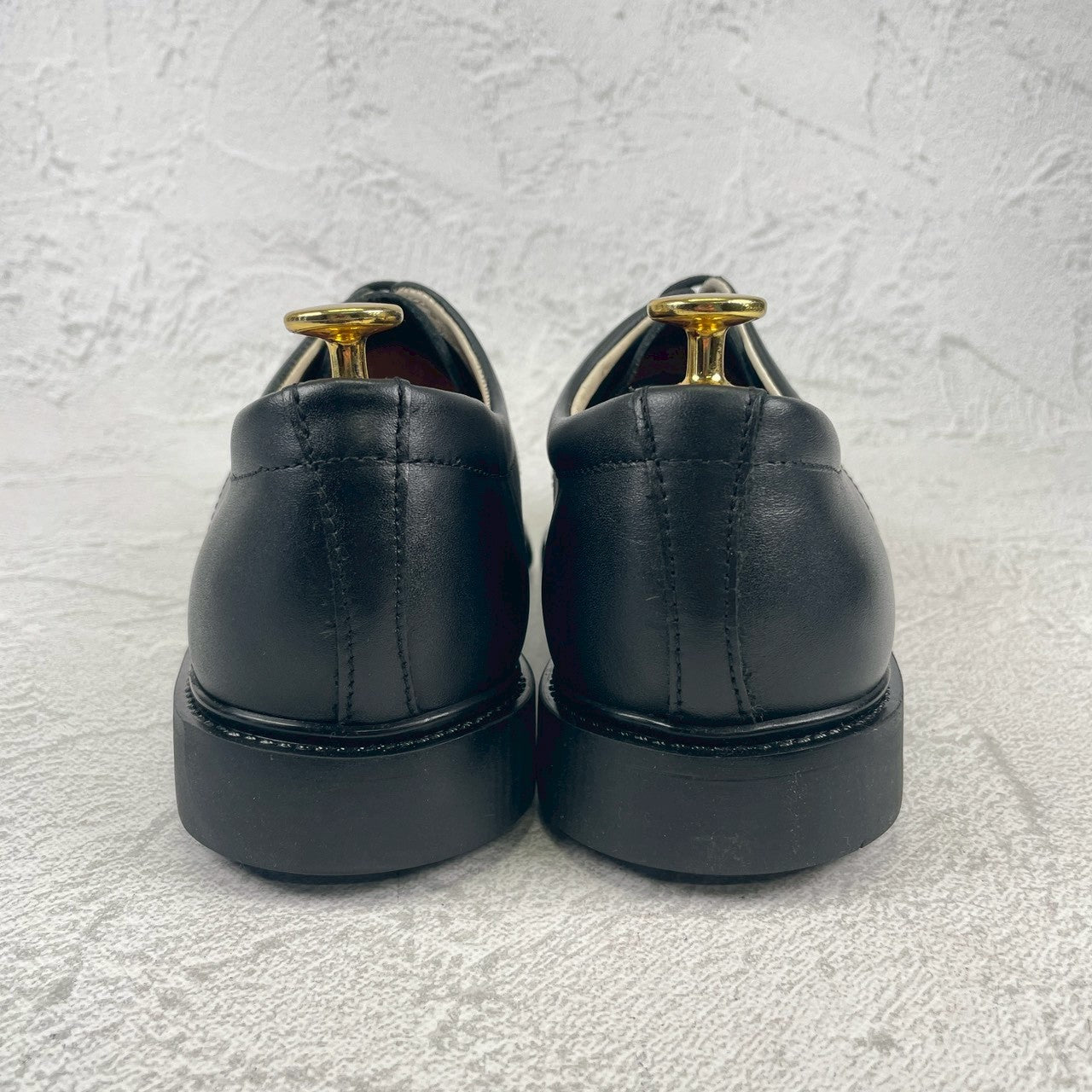 【デッドストック 極美品】CZECH MILITARY チェコ軍 POSTMAN TYPE LEATHER SHOES ポストマンタイプ プレーン 外羽根 黒 ブラック 表記25.0cm / 着用感 UK5.5~6 / 24~24.5cm相当【W3493】