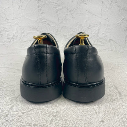 【デッドストック 極美品】CZECH MILITARY チェコ軍 POSTMAN TYPE LEATHER SHOES ポストマンタイプ プレーン 外羽根 黒 ブラック 表記25.0cm / 着用感 UK5.5~6 / 24~24.5cm相当【W3493】