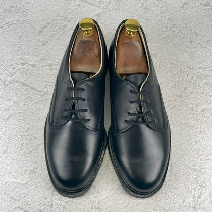 【デッドストック 極美品】CZECH MILITARY チェコ軍 POSTMAN TYPE LEATHER SHOES ポストマンタイプ プレーン 外羽根 黒 ブラック 表記25.0cm / 着用感 UK5.5~6 / 24~24.5cm相当【W3493】