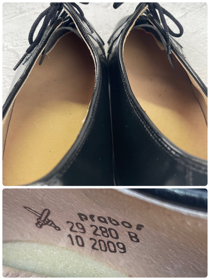 【デッドストック 極美品】CZECH MILITARY &nbsp;Prabos チェコ軍 (プラボス社) OFFICER DRESS SHOES オフィサードレスシューズ プレーン 外羽根 黒 ブラック 29.0cm【W3492】