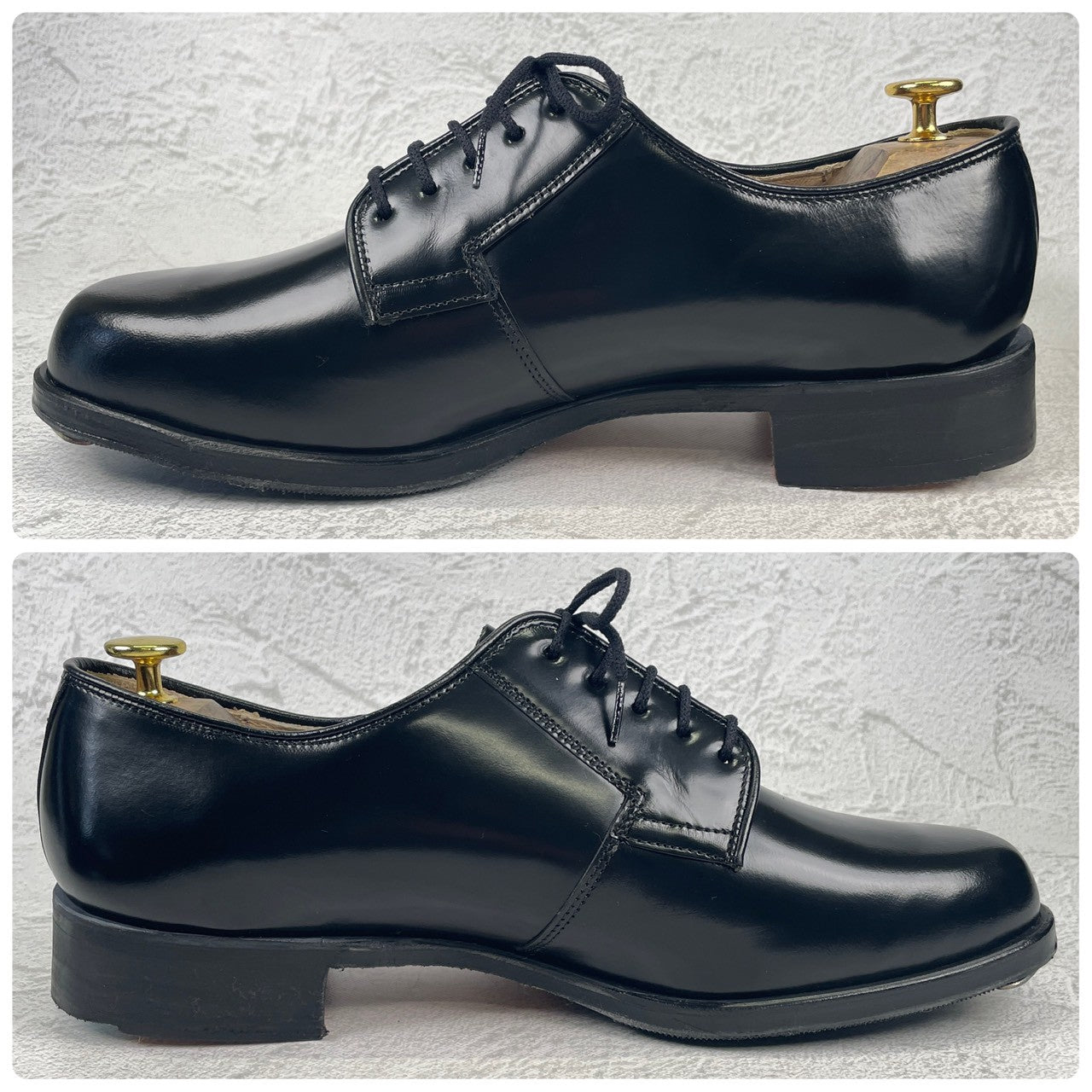 【デッドストック 極美品】CZECH MILITARY &nbsp;Prabos チェコ軍 (プラボス社) OFFICER DRESS SHOES オフィサードレスシューズ プレーン 外羽根 黒 ブラック 29.0cm【W3492】