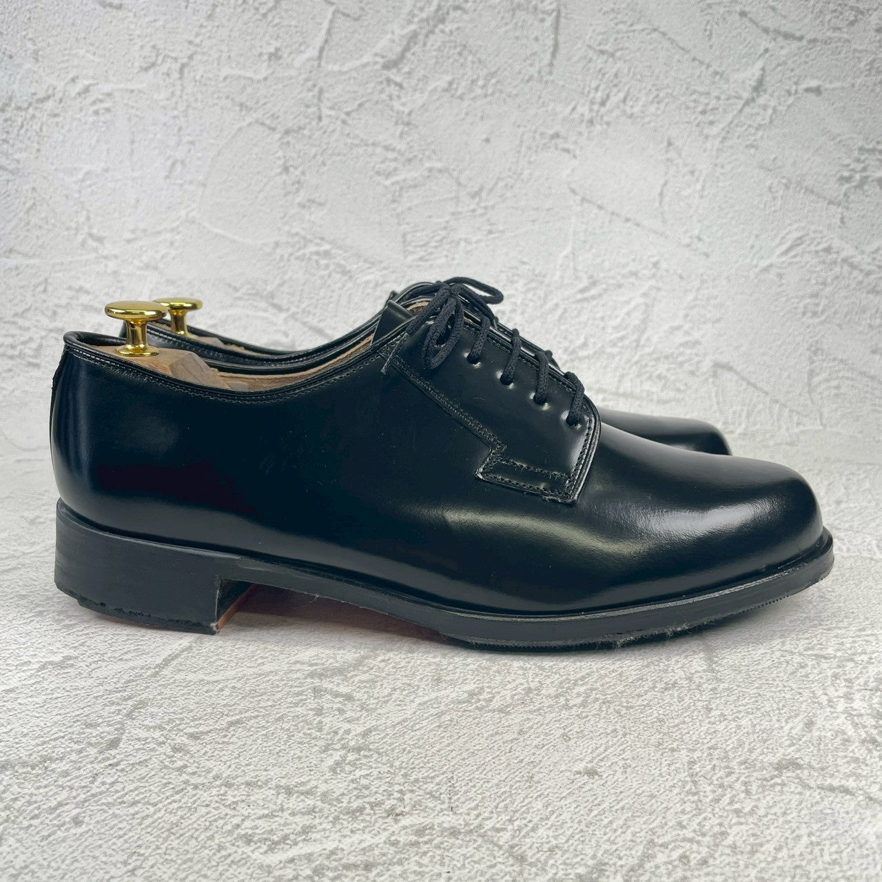 【デッドストック 極美品】CZECH MILITARY &nbsp;Prabos チェコ軍 (プラボス社) OFFICER DRESS SHOES オフィサードレスシューズ プレーン 外羽根 黒 ブラック 29.0cm【W3492】