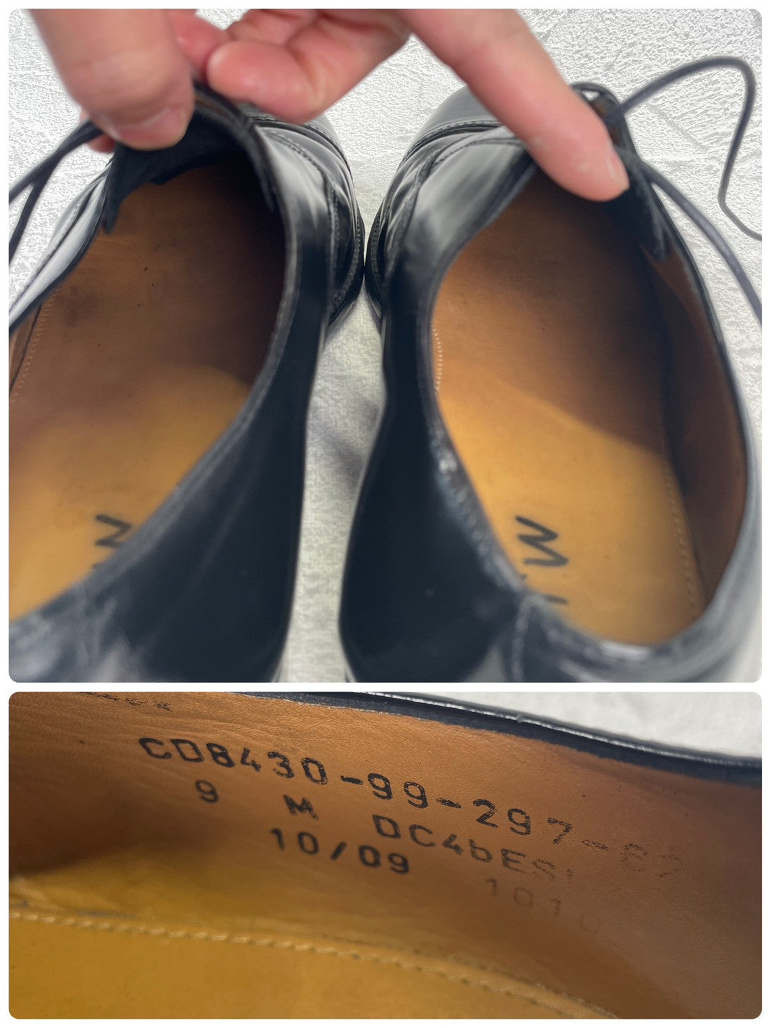 BRITISH MILITARY イギリス軍 OFFICER DRESS SHOES オフィサー ドレスシューズ ストレート 内羽根 ガラスレザー 黒 ブラック UK9 / 27.5cm相当【W3491】