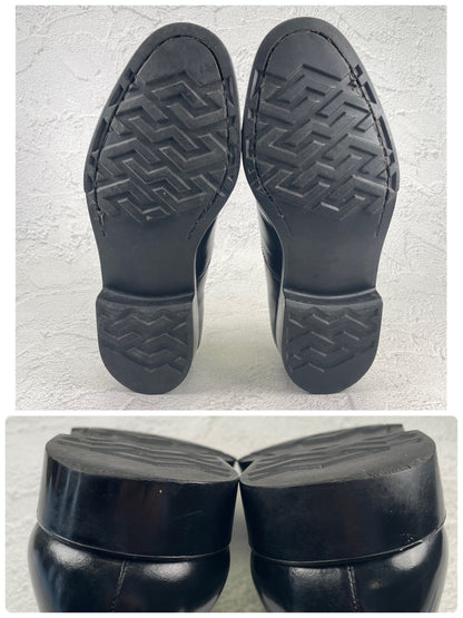 BRITISH MILITARY イギリス軍 OFFICER DRESS SHOES オフィサー ドレスシューズ ストレート 内羽根 ガラスレザー 黒 ブラック UK9 / 27.5cm相当【W3491】