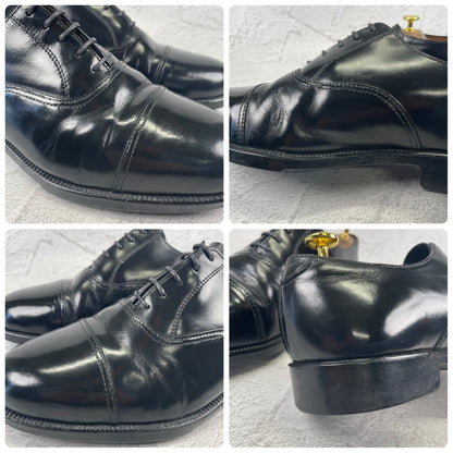 BRITISH MILITARY イギリス軍 OFFICER DRESS SHOES オフィサー ドレスシューズ ストレート 内羽根 ガラスレザー 黒 ブラック UK9 / 27.5cm相当【W3491】