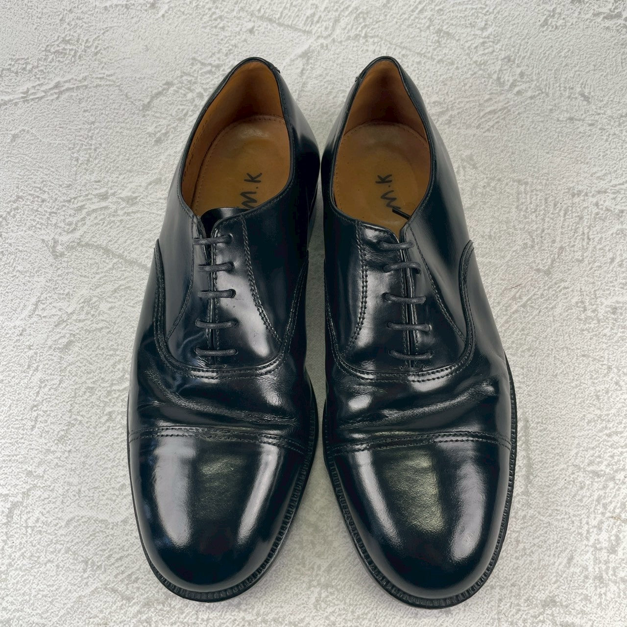 BRITISH MILITARY イギリス軍 OFFICER DRESS SHOES オフィサー ドレスシューズ ストレート 内羽根 ガラスレザー 黒 ブラック UK9 / 27.5cm相当【W3491】