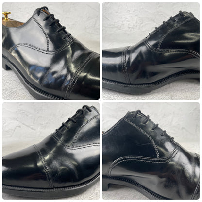 BRITISH MILITARY イギリス軍 OFFICER DRESS SHOES オフィサー ドレスシューズ ストレート 内羽根 ガラスレザー 黒 ブラック UK9 / 27.5cm相当【W3491-UK9】
