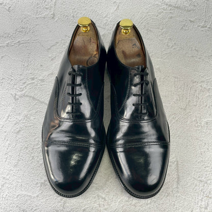 BRITISH MILITARY イギリス軍 OFFICER DRESS SHOES オフィサー ドレスシューズ ストレート 内羽根 ガラスレザー 黒 ブラック UK9 / 27.5cm相当【W3491-UK9】