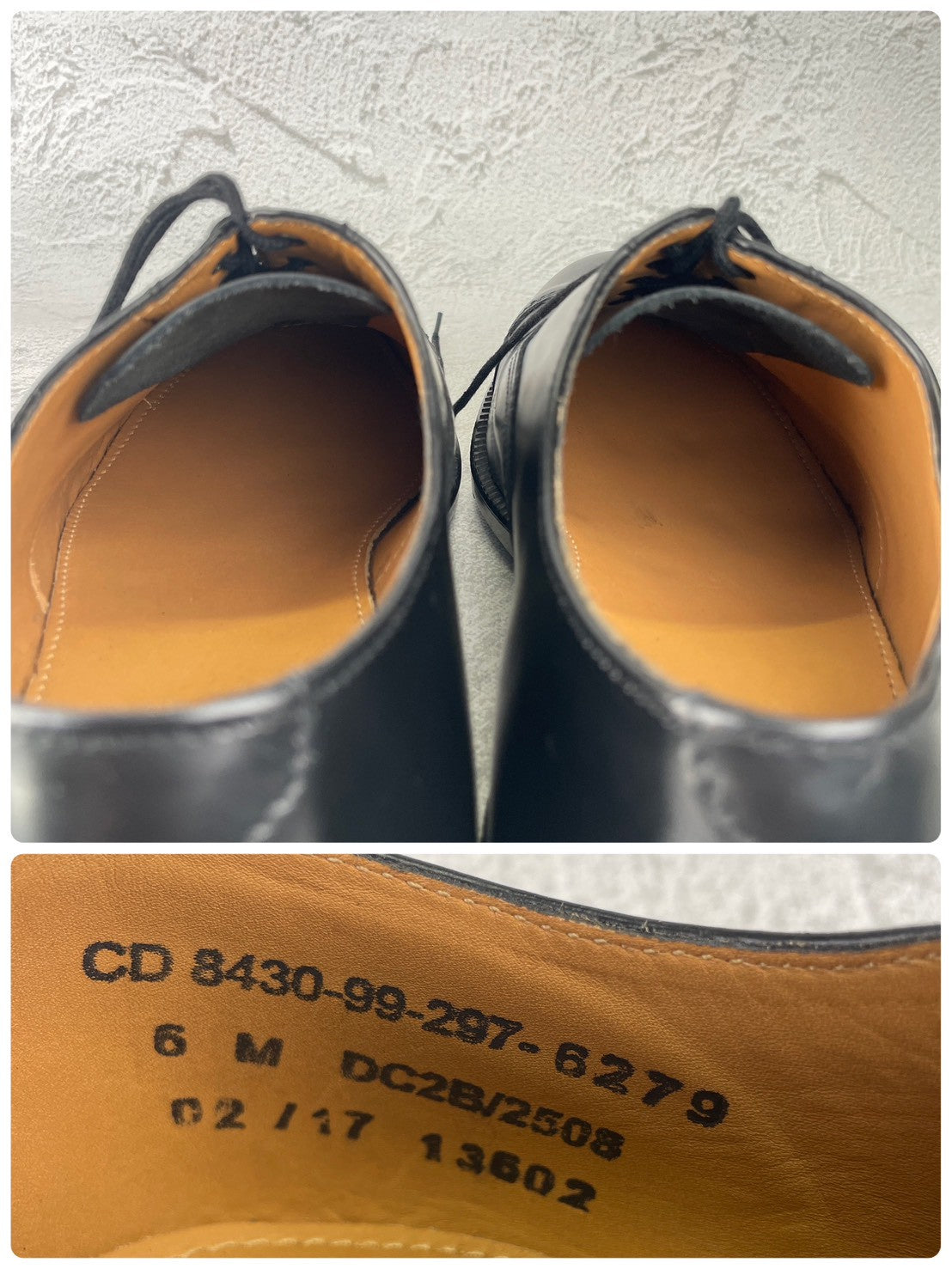【デッドストック 未使用】BRITISH MILITARY イギリス軍 OFFICER DRESS SHOES オフィサー ドレスシューズ ストレート 内羽根 ガラスレザー 黒 ブラック UK6 / 24.5cm相当【W3491-UK6】