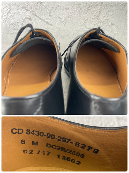【デッドストック 未使用】BRITISH MILITARY イギリス軍 OFFICER DRESS SHOES オフィサー ドレスシューズ ストレート 内羽根 ガラスレザー 黒 ブラック UK6 / 24.5cm相当【W3491-UK6】