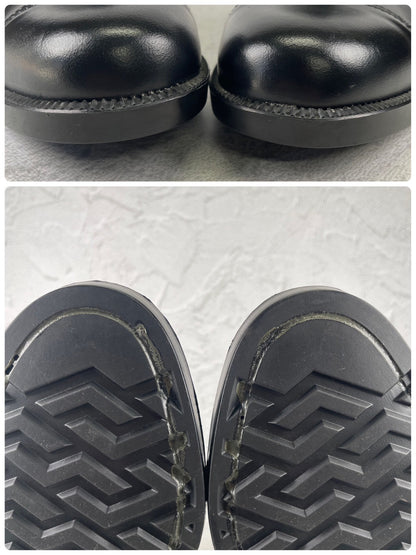 【デッドストック 未使用】BRITISH MILITARY イギリス軍 OFFICER DRESS SHOES オフィサー ドレスシューズ ストレート 内羽根 ガラスレザー 黒 ブラック UK6 / 24.5cm相当【W3491-UK6】