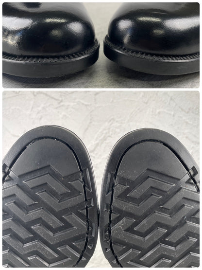 BRITISH MILITARY イギリス軍 OFFICER DRESS SHOES オフィサー ドレスシューズ ストレート 内羽根 ガラスレザー 黒 ブラック UK9 / 27.5cm相当【W3491-UK9】