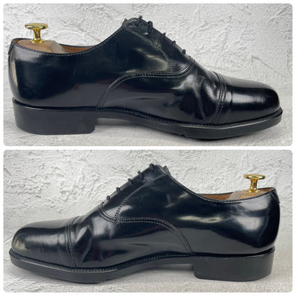 BRITISH MILITARY イギリス軍 OFFICER DRESS SHOES オフィサー ドレスシューズ ストレート 内羽根 ガラスレザー 黒 ブラック UK9 / 27.5cm相当【W3491-UK9】