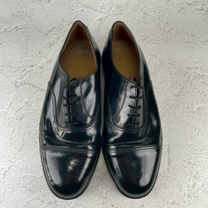 BRITISH MILITARY イギリス軍 OFFICER DRESS SHOES オフィサー ドレスシューズ ストレート 内羽根 ガラスレザー 黒 ブラック UK9 / 27.5cm相当【W3491-UK9】