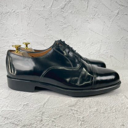 BRITISH MILITARY イギリス軍 OFFICER DRESS SHOES オフィサー ドレスシューズ ストレート 内羽根 ガラスレザー 黒 ブラック UK9 / 27.5cm相当【W3491-UK9】
