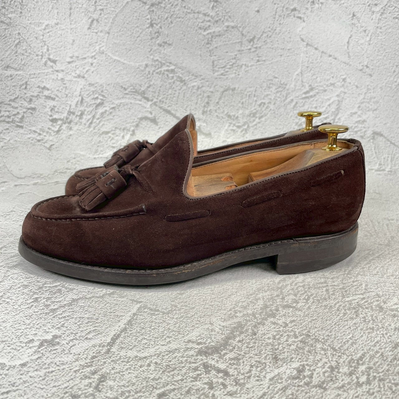 Berwick1707 バーウィック 4951 タッセルローファー スエード ダイナイトソール 濃茶 ブラウンUK6 / 25.0cm【Ｗ3500】