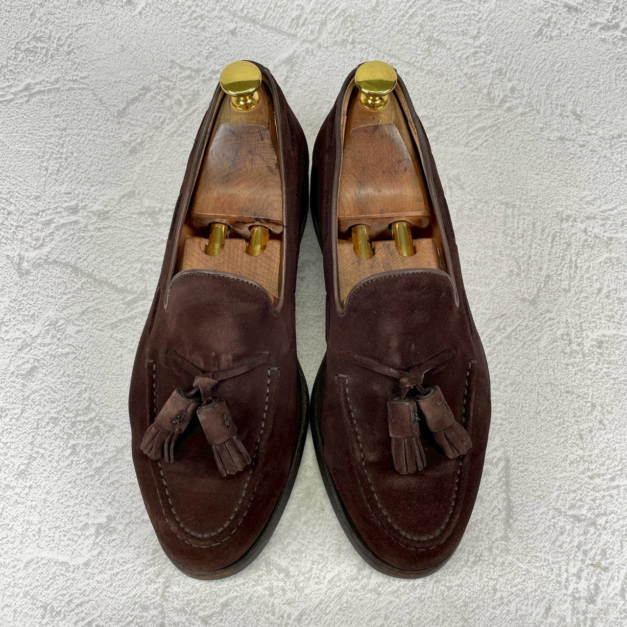 Berwick1707 バーウィック 4951 タッセルローファー スエード ダイナイトソール 濃茶 ブラウンUK6 / 25.0cm【Ｗ3500】