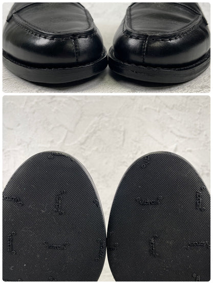 【美品】JALAN SRIWIJAYA ジャランスリワヤ 98998 GARUDA ガルーダ コインローファー ハーフサドル 黒 ブラック UK5 / 24.0cm【Ｗ3499】