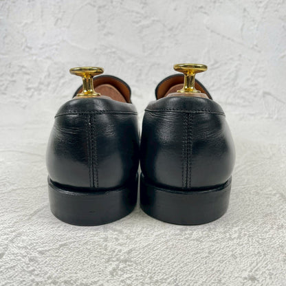 【美品】JALAN SRIWIJAYA ジャランスリワヤ 98998 GARUDA ガルーダ コインローファー ハーフサドル 黒 ブラック UK5 / 24.0cm【Ｗ3499】