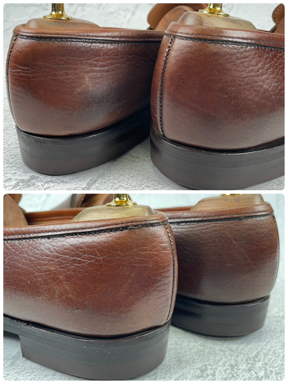 【リフト交換済み】CROCKETT&JONES クロケットアンドジョーンズ Boston2 ボストン2 ハーフサドル コインローファー シティソール 濃茶 / ブラウンUK5.5 / 24.0cm【W3498】