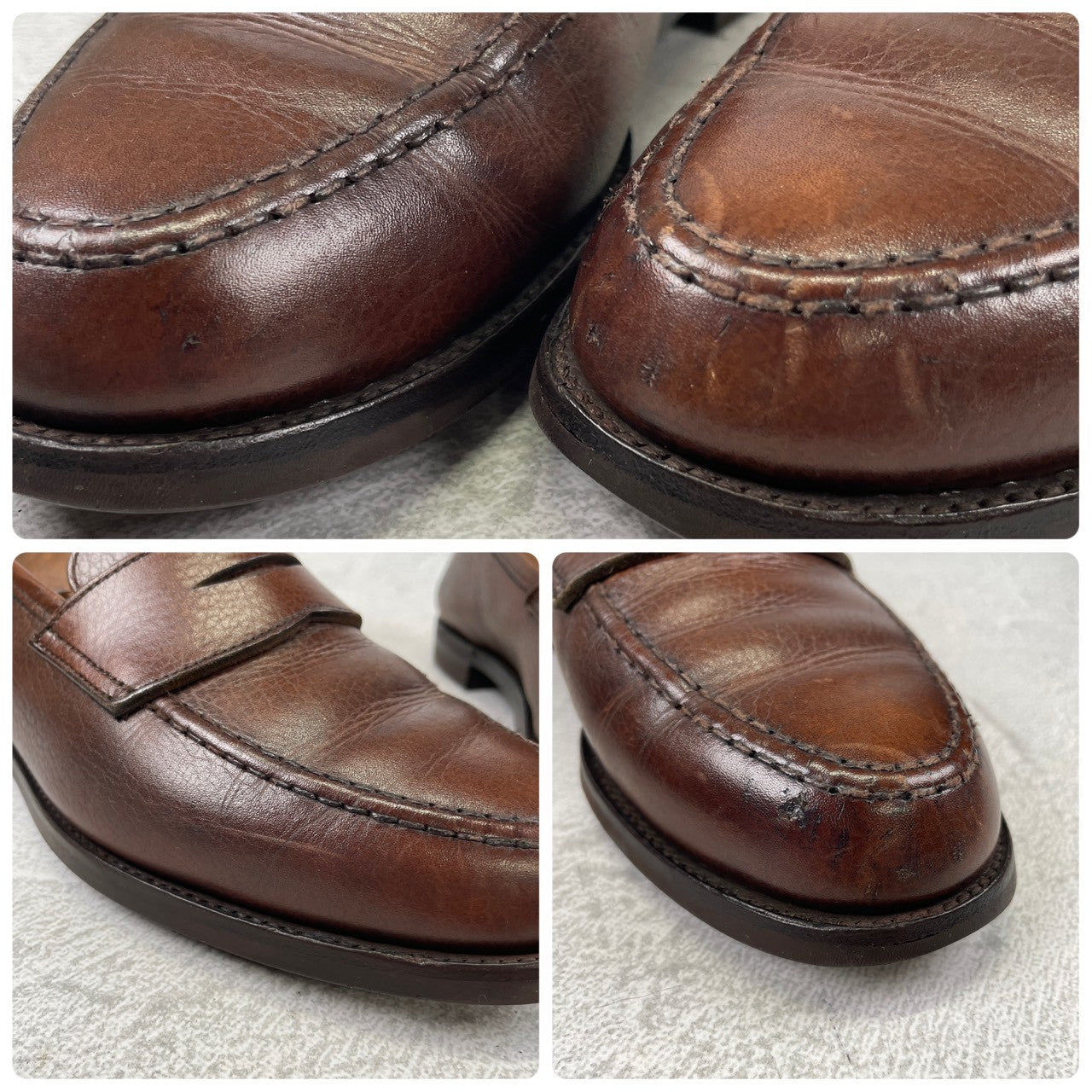 【リフト交換済み】CROCKETT&JONES クロケットアンドジョーンズ Boston2 ボストン2 ハーフサドル コインローファー シティソール 濃茶 / ブラウンUK5.5 / 24.0cm【W3498】