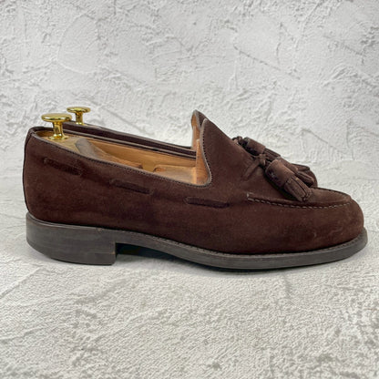 Berwick1707 バーウィック 4951 タッセルローファー スエード ダイナイトソール 濃茶 ブラウンUK6 / 25.0cm【Ｗ3500】