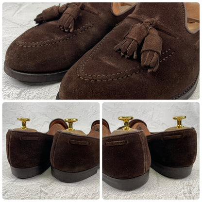 【良品】CROCKETT&JONES クロケットアンドジョーンズ Cavendish3 キャベンディッシュ3 タッセルローファー スエード シティソール 濃茶 ブラウン UK7 / 25.5cm【Ｗ3502】