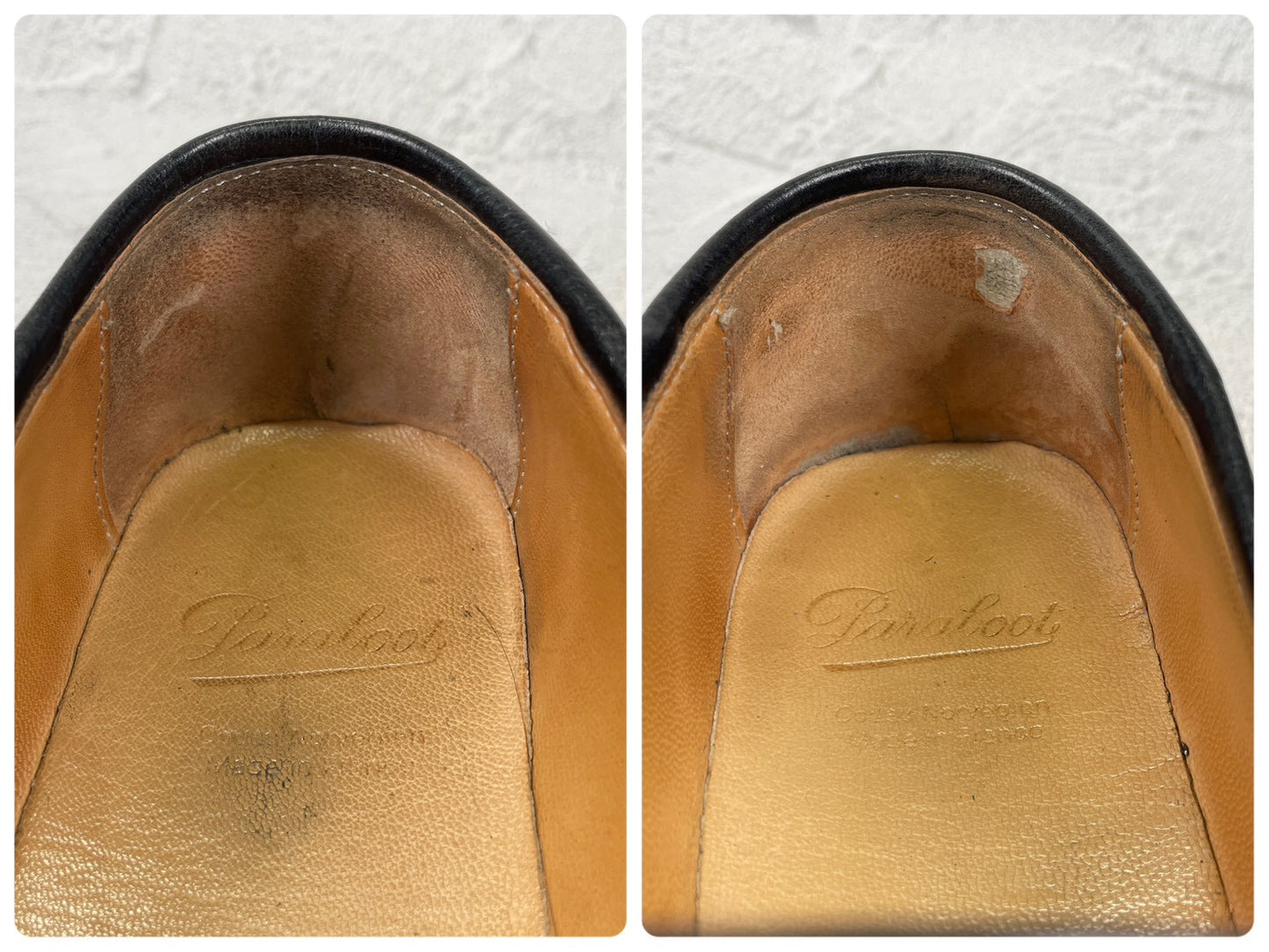 【美品】PARABOOT パラブーツ REIMS ランス コインローファー ビーフサドル マルシェ2ソール 黒 ブラック UK6.5 / 25.0cm【Ｗ3501】