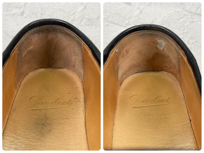 【美品】PARABOOT パラブーツ REIMS ランス コインローファー ビーフサドル マルシェ2ソール 黒 ブラック UK6.5 / 25.0cm【Ｗ3501】