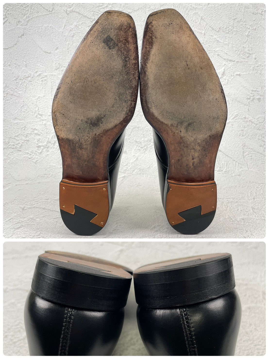 【美品・染め替え】CROCKETT&JONES クロケットアンドジョーンズ Double Monk Strap ダブルモンク ストレート ハンドグレード 黒 ブラック UK8 / 26.5cm【Ｗ3509】