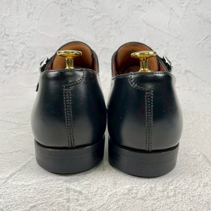 【美品・染め替え】CROCKETT&JONES クロケットアンドジョーンズ Double Monk Strap ダブルモンク ストレート ハンドグレード 黒 ブラック UK8 / 26.5cm【Ｗ3509】