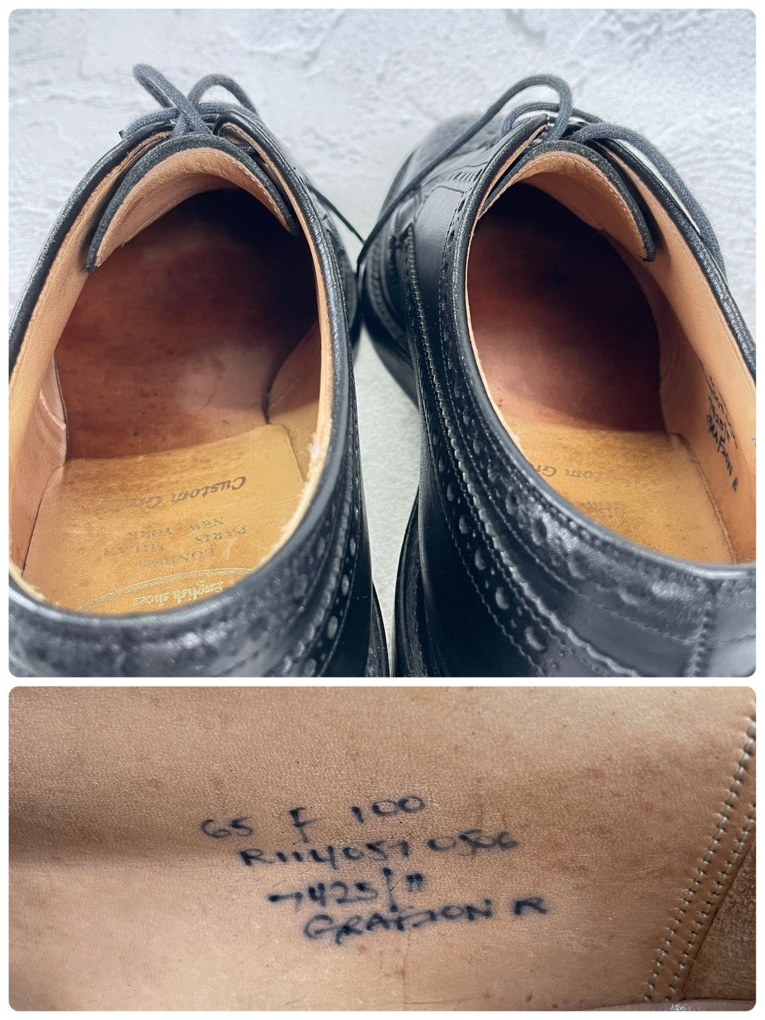 【良品】CHURCH'S チャーチ GRAFTON グラフトン 4都市 ウイング 外羽根 メダリオン ダイナイトソール 黒 ブラック UK6.5 / 25.0cm【Ｗ3507】