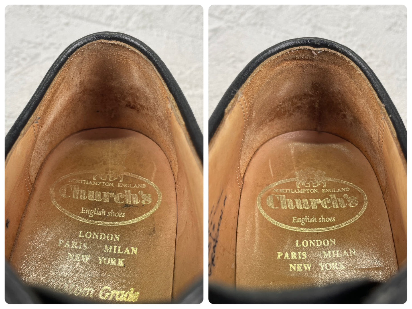 【良品】CHURCH'S チャーチ GRAFTON グラフトン 4都市 ウイング 外羽根 メダリオン ダイナイトソール 黒 ブラック UK6.5 / 25.0cm【Ｗ3507】