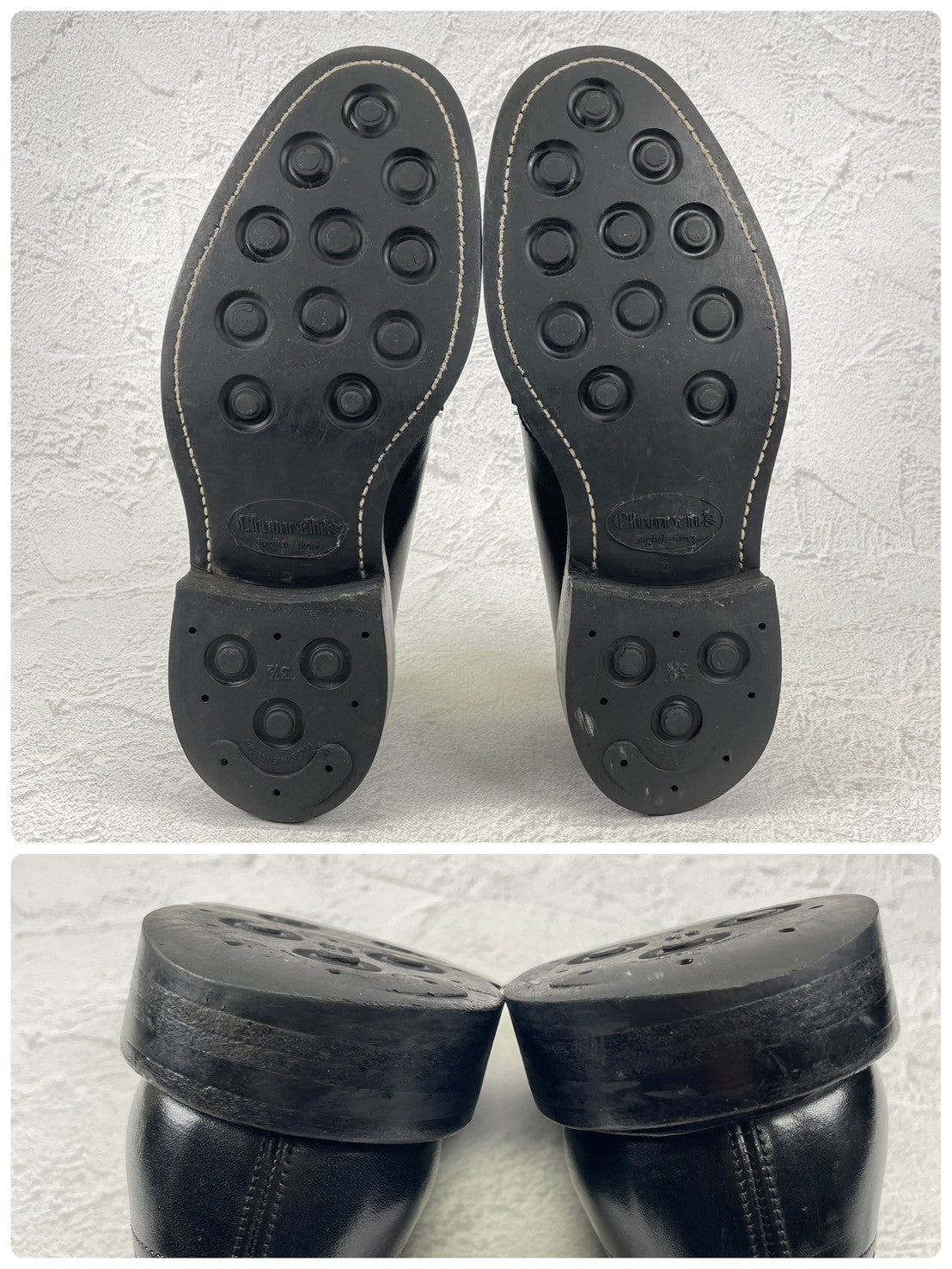 【良品】CHURCH'S チャーチ GRAFTON グラフトン 4都市 ウイング 外羽根 メダリオン ダイナイトソール 黒 ブラック UK6.5 / 25.0cm【Ｗ3507】