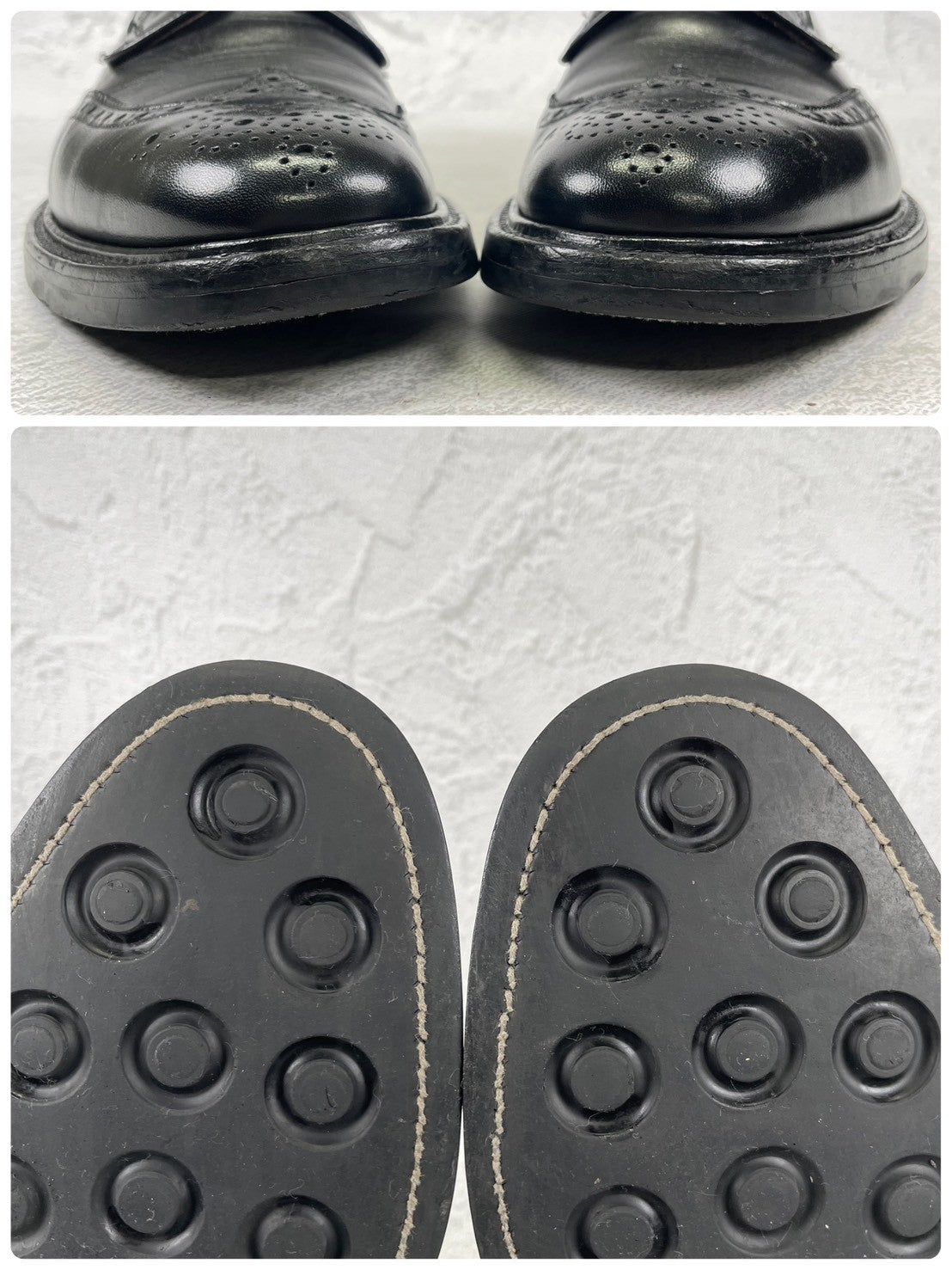 【良品】CHURCH'S チャーチ GRAFTON グラフトン 4都市 ウイング 外羽根 メダリオン ダイナイトソール 黒 ブラック UK6.5 / 25.0cm【Ｗ3507】