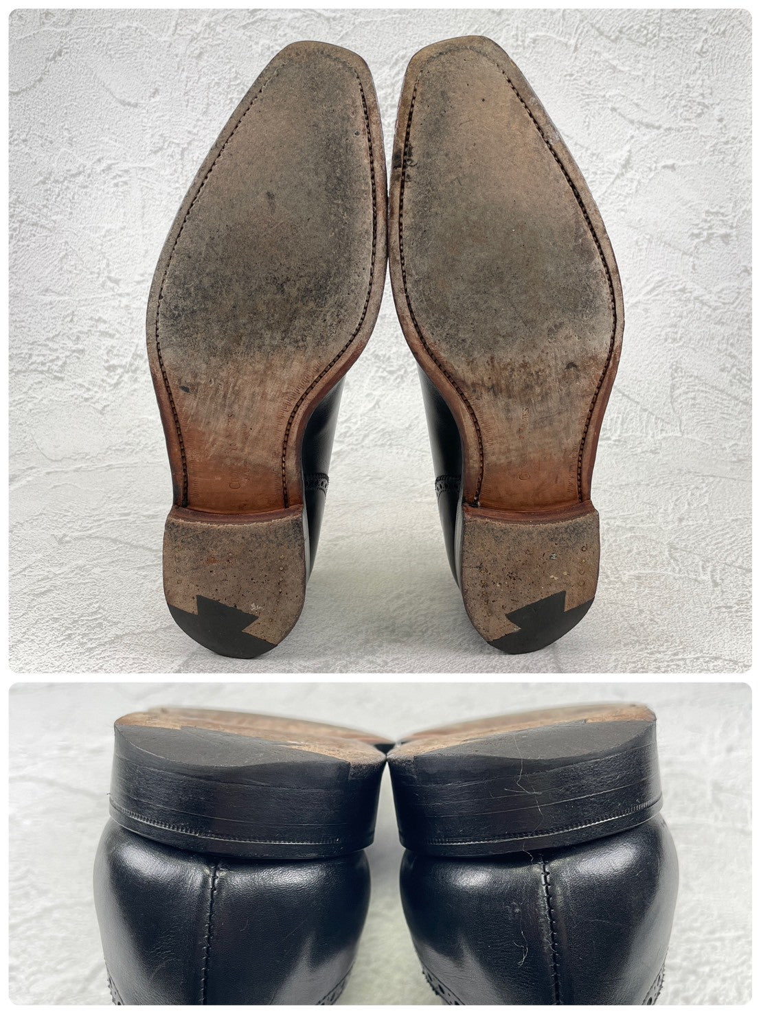 【美品】CROCKETT&JONES クロケットアンドジョーンズ WESTBOURNE ウェストボーン パンチドキャップ 内羽根 黒 ブラックUK5.5 / 24.0cm【W3505】