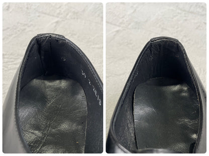 【デッドストック】ITALIAN ARMY イタリア軍 OFFICER SHOES オフィサーシューズ プレーン 外羽根 3アイレット 黒 ブラック 39 / 24.5cm 〜 25.0cm【W3504】