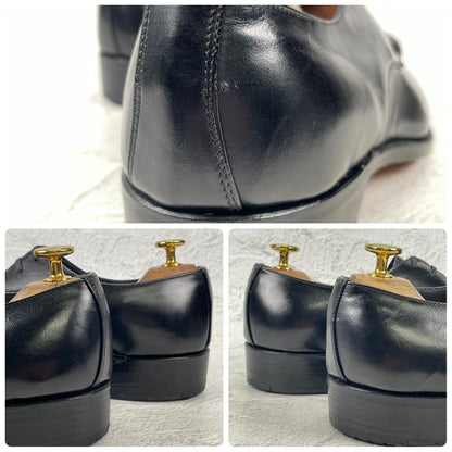 【デッドストック】ITALIAN ARMY イタリア軍 OFFICER SHOES オフィサーシューズ プレーン 外羽根 3アイレット 黒 ブラック 39 / 24.5cm 〜 25.0cm【W3504】